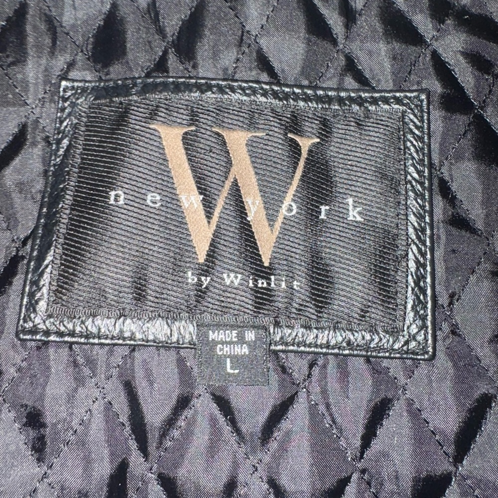 Vintage New York by Winlet Women’s Large Black Genuine Leather Jacket EUC‎ - Picture 8 of 10